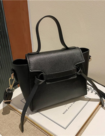 Fashion Black Pu Flap Large Capacity Crossbody Bag