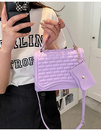 Fashion Violets Pu Brick Pattern Flap Crossbody Bag
