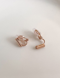 Fashion J Rose Gold Triangle Rubber Ear Clip Pure Copper Geometric Earring Converter