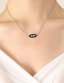 Fashion Steel Eye Necklace-42+5cm Titanium Gold Plated Eye Necklace
