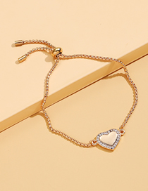 Fashion Gold Alloy Diamond Heart Bracelet