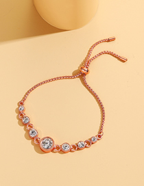 Fashion Rose Gold Alloy Diamond Geometric Pull Bracelet