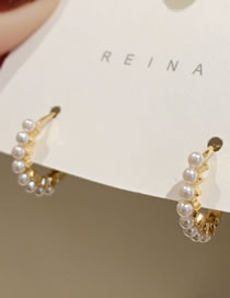 Fashion Gold Color Pearl Round Earrings