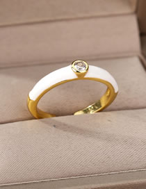 Fashion 7# Brass Diamond Drip Oil Open Ring