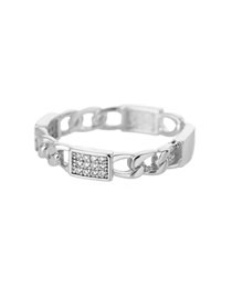 Fashion Platinum-5 Brass Diamond Geometric Open Ring