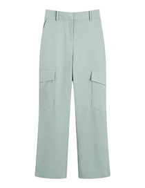 Fashion Lake Blue Woven Multi-pocket Cargo Pants
