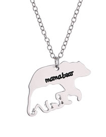 Fashion Silver Color Alloy Mama Bear Alphabet Necklace