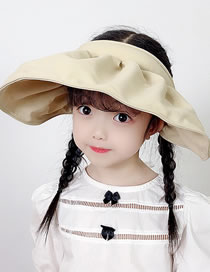 Fashion Beige Polyester Large Brim Air Top Shell Sun Hat