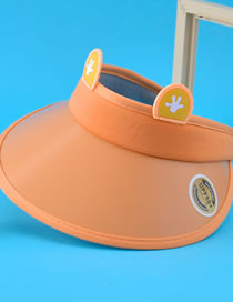 Fashion Orange Polyester Cartoon Ears Big Brim Sun Hat