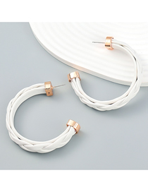 Fashion White Alloy Painted Geometric C-shaped Earrings