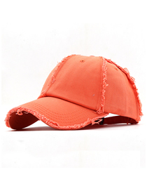 Fashion Orange Cotton Shabby Soft Top Cap