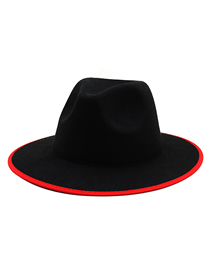 Fashion Black And Red Edging 54cm Tweed Jazz Hat