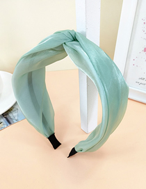 Fashion Bean Green Silk Yarn Crossover Headband Fabric Bright Silk Yarn Cross Headband