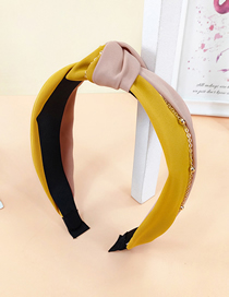Fashion Yellow + Khaki Two-tone Chain Knotted Headband
