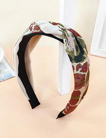 Fashion Off White Fabric Colorblock Braided Twist Headband