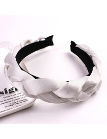 Fashion White Fabric Twist Braided Wide-brimmed Headband