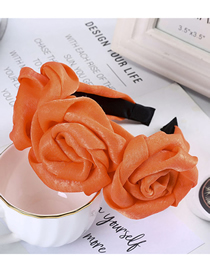 Fashion Orange Fabric Rose Flower Wide-brimmed Headband