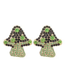 Fashion Mixed Color Alloy Diamond Mushroom Stud Earrings
