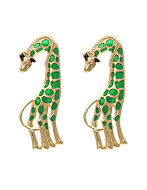 Fashion Mixed Color Alloy Drop Oil Giraffe Stud Earrings
