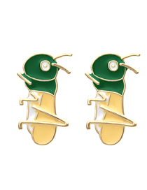 Fashion Mixed Color Alloy Drop Oil Locust Stud Earrings