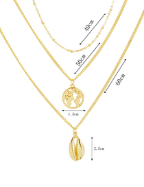Fashion 10# Alloy Geometric Shell Layered Necklace