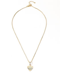Fashion Gold Brass Gold Plated Zirconium Heart Eye Necklace