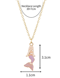 Fashion Purple Alloy Cartoon Mermaid Necklace