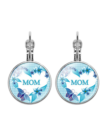Fashion 8# Alloy Mom Round Earrings