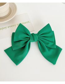Fashion Dark Green Fabric Three-layer Bow Spring Clip