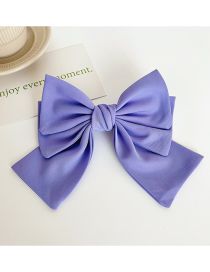 Fashion Purple Fabric Three-layer Bow Spring Clip
