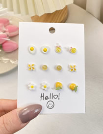 Fashion 9# Alloy Flower Lollipop Geometric Stud Earrings Set