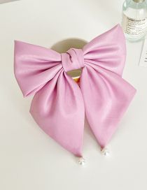 Fashion Pink Bow Pearl Streamer Spring Clip