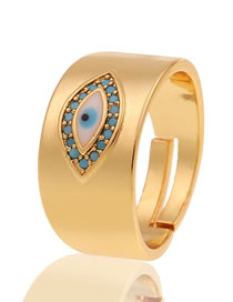 Fashion 3# Brass Diamond Eye Open Ring