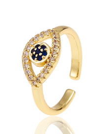 Fashion Gold Bronze Zirconium Eye Open Ring