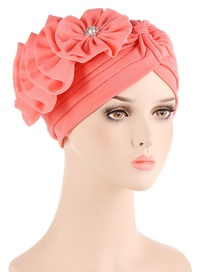 Fashion Watermelon Red Polyester Ruffled Applique Toe Cap