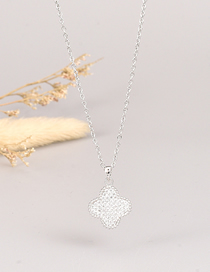 Fashion Silver Titanium Diamond Flower Necklace