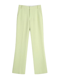 Fashion Light Green Geometric Straight-leg Trousers
