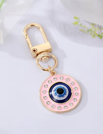 Fashion 7 Point Drill Pink Patch Eye Alloy Diamond Eye Keychain