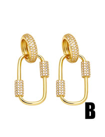 Fashion Oval Metal Geometric Oval Stud Earrings