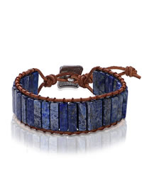 Fashion #3 Blue Color Stone Resin Geometric Pattern Bracelet