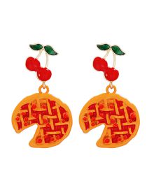 Fashion Color Alloy Pizza Cherry Stud Earrings
