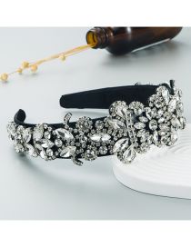 Fashion White Fabric Geometric Diamond Wide-brimmed Headband