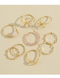 Fashion Gold Color Alloy Geometric Irregular Ring Set