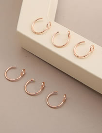Fashion Gold Alloy Geometry C-type Nose Rings Set Of 6
