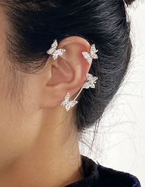 Fashion 5534401 Left Geometric Diamond Butterfly Earrings
