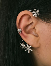 Fashion 5536802 Right Geometric Diamond Star Earrings