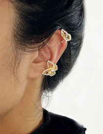Fashion 5547002 Gold Color Geometric Diamond Butterfly Earrings
