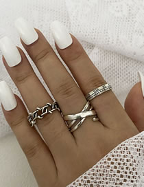 Fashion 1# Alloy Geometric Thorns Cross Ring Set