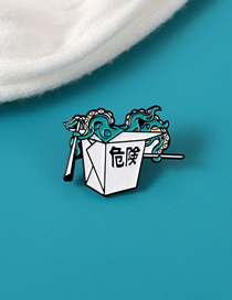Fashion White Alloy Chinese Character Brooch