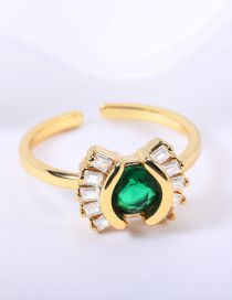 Fashion 6# Bronze Zirconium Eye Open Ring
